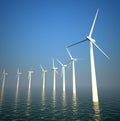 3d wind turbines producing energy in sea