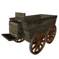 3D wooden cart Royalty Free Stock Photo