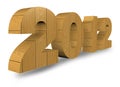 3D wooden render 2012 year on a white Royalty Free Stock Photo