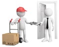 3D worker delivering a package Royalty Free Stock Photo