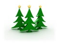 3d xmas trees Royalty Free Stock Photo