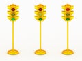 3d yellow traffic light Royalty Free Stock Photo