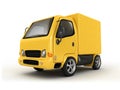 3D Yellow Van isolated Royalty Free Stock Photo