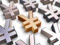 3D Yen symbols Royalty Free Stock Photo