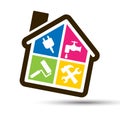 4 color house for home bricolage. Royalty Free Stock Photo