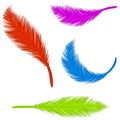 4 Colored Feathers Royalty Free Stock Photo