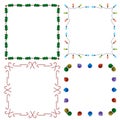 4 decorative holiday borders Royalty Free Stock Photo
