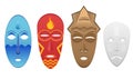 4 elemental masks Royalty Free Stock Photo