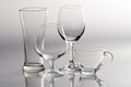 4 empty glasses in different style Royalty Free Stock Photo