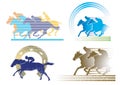 4 horse race characters Royalty Free Stock Photo