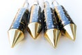 4 new fireworks rockets with golden top