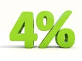 4% percentage rate icon on a white background