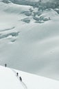 4 Skiers on the Mt Blanc Royalty Free Stock Photo