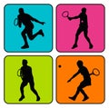 4 tennis silhouettes