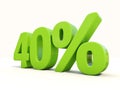 40% percentage rate icon on a white background