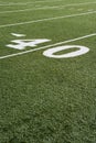 40 Yard Line On American Football Field