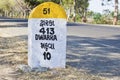 413 kilometers to Dwarka milestone