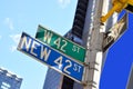 42 street - Times Square sign Royalty Free Stock Photo