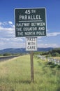 45th Parallel sign