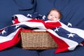 4th of July Baby In A Basket Royalty Free Stock Photo