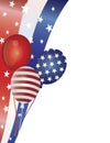 4th of July Balloons with Border Illustration Royalty Free Stock Photo