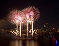 4th of July Fireworks in Boston Royalty Free Stock Photo