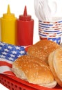 4th of July picnic table setting Royalty Free Stock Photo