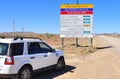 4WD car and road sign