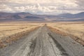 Dirt track stretches towards the horizon, Nevada,