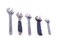 5 Adjustable spanners Royalty Free Stock Photo
