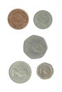 5 English Coins Royalty Free Stock Photo