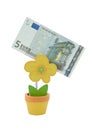 5 euro banknote in a holder