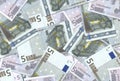 5 Euro Notes Texture Royalty Free Stock Photo