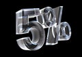 5 percent in glass (3D) Royalty Free Stock Photo