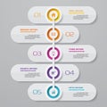 5 steps timeline infographic element. EPS 10.