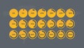 5 to 100 percent chart. Vector percentage. Yellow gray circle icon set for infographic, businessnance