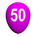 50 Balloon Shows Fiftieth Happy Birthday Celebration