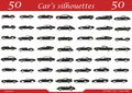 50 cars silhouettes