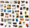 50 different stamps of the United States Royalty Free Stock Photo
