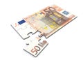 50 Euro Note Puzzle Royalty Free Stock Photo