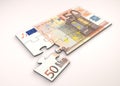 50 Euro Note Puzzle Royalty Free Stock Photo