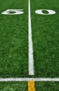 50 Yard Line on American Football Field Royalty Free Stock Photo