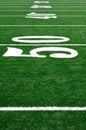 50 Yard Line on American Football Field Royalty Free Stock Photo