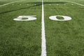 50 Yard Line On Green Field Royalty Free Stock Photo