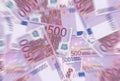 500 Euro Notes Texture Radial Blur Royalty Free Stock Photo