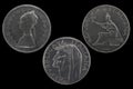500 lire silver coins Royalty Free Stock Photo