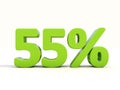 55% percentage rate icon on a white background