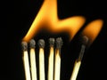 6 burning matches Royalty Free Stock Photo