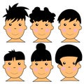 6 Cute Caucasian Kids Vector Illustration Royalty Free Stock Photo