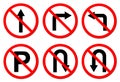 6 do not do on red circle traffic sign Royalty Free Stock Photo